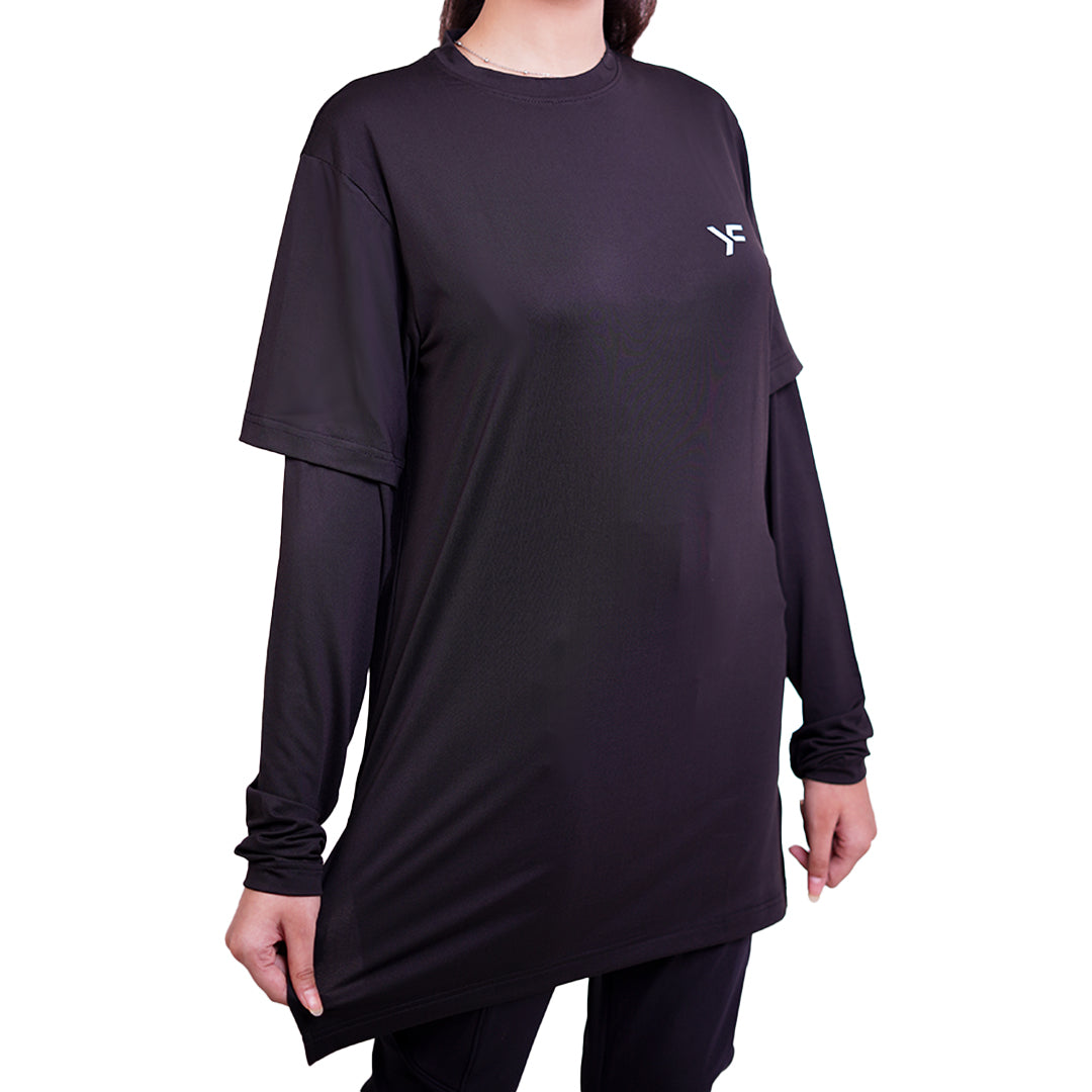 Black Double Sleeves Top