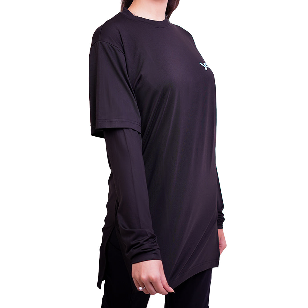 Black Double Sleeves Top