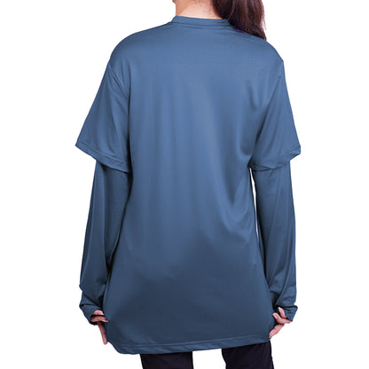 Blue Double Sleeves Top