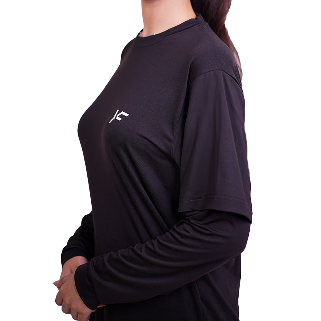 Black Double Sleeves Top