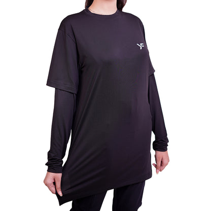 Black Double Sleeves Top