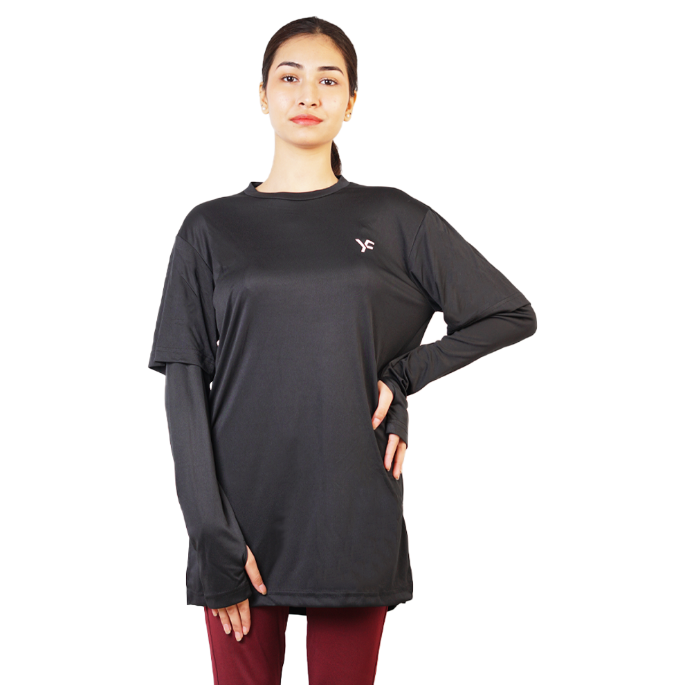 Black Double Sleeves Top