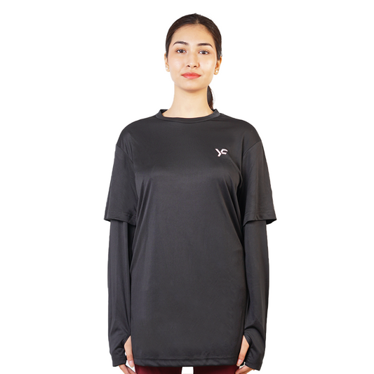 Black Double Sleeves Top